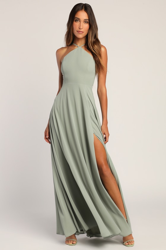 Stunning Sage Brush Dress - Sleeveless ...